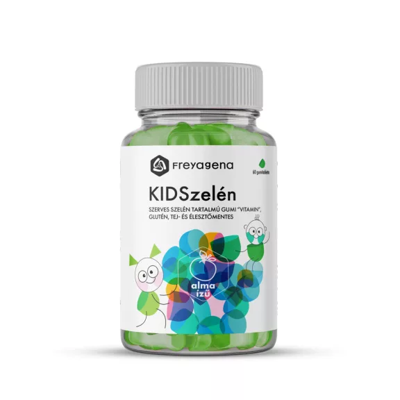 Freyagena KIDSzelén – Szelén tartamú gumi”vitamin”, zöldalma - 60db Freyagena KIDSzelén – Szelén tartamú gumi”vitamin”, zöldalma - 60db