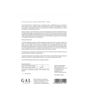 TITOK Halkollagén Peptidek + MSM - 30 adag