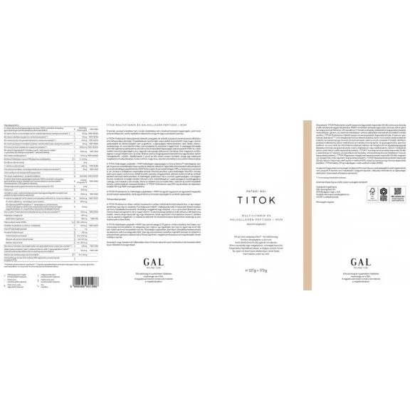 TITOK Multivitamin és Halkollagén Peptidek + MSM - 30 adag