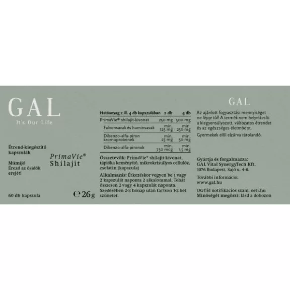 GAL PrimaVie® Shilajit - 60 db 