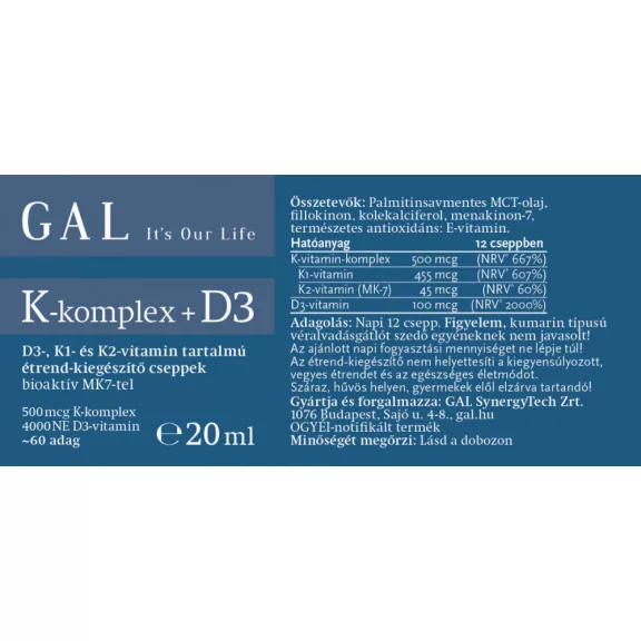 GAL K-komplex + D3 - 20ml