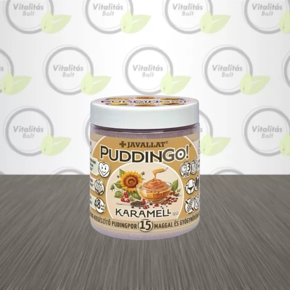 Javallat PudinGo karamell izesítésű étrendkiegészítő pudingpor- 300 g közeli lejáratú