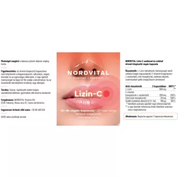   Nordvital Lizin-C szelénnel és cinkkel vegán kapszula - 60db