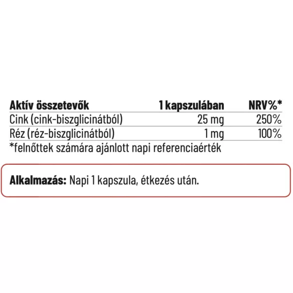 Nordvital Cink-biszglicinát + réz - 60db