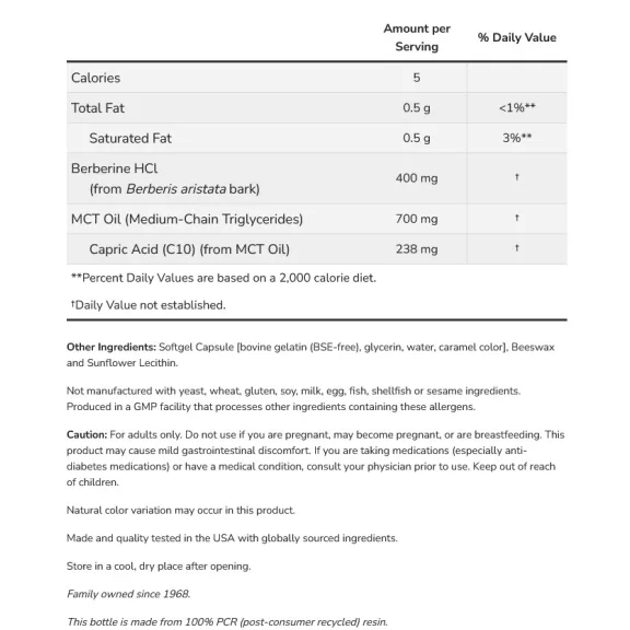 NOW Berberine Glucose Support - 60 db