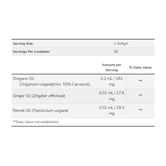 NOW Oregano Oil - 90 db NOW Oregano Oil - 90 db