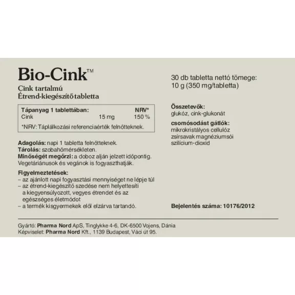 Pharma Nord Bio Cink - 30 db