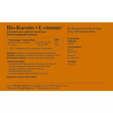 Pharma Nord Bio Karnotin + E vitamin - 60 db