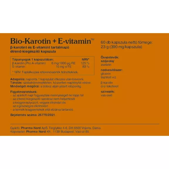 Pharma Nord Bio Karnotin + E vitamin - 60 db