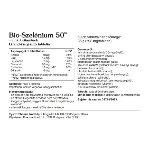 Pharma Nord Bio Szelénium +cink+vitaminok - 60 db