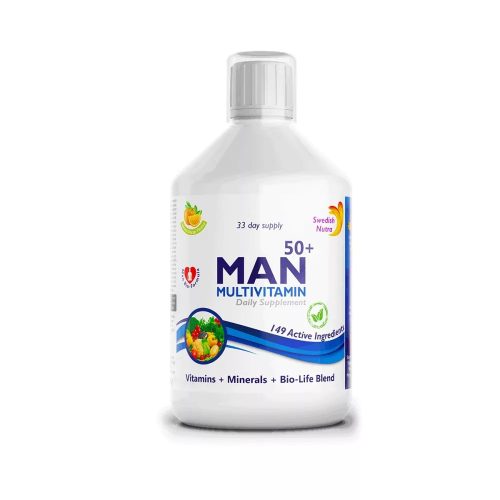Swedish Nutra Man 50+ Folyékony Multivitamin 50 Feletti Férfiaknak - 500ml