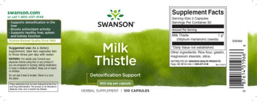 Swanson Máriatövis kapszula 500mg - 100 db