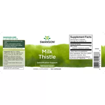 Swanson Máriatövis kapszula 500mg - 100 db