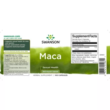 Swanson Maca 500 mg - 100 db