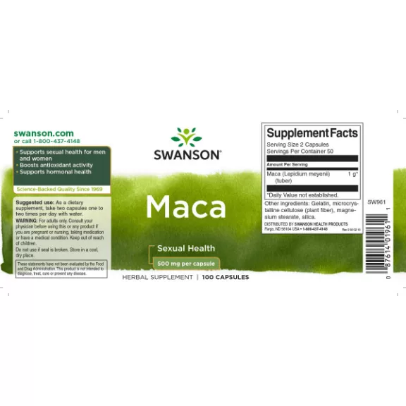 Swanson Maca 500 mg - 100 db