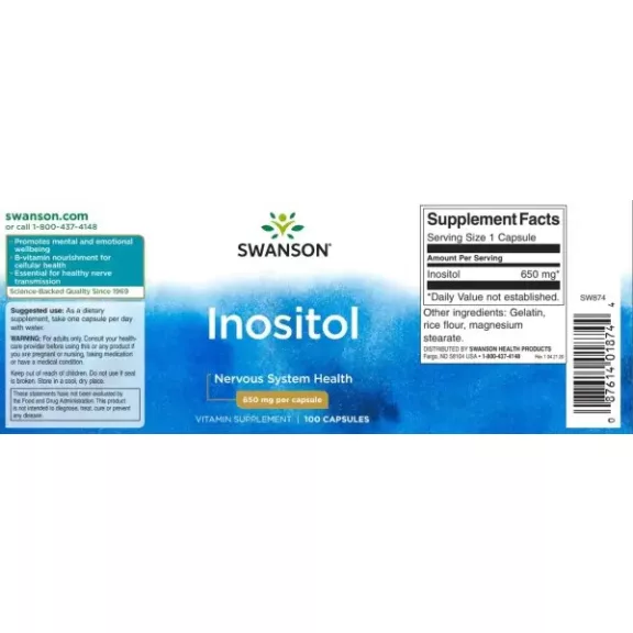 Swanson Inositol kapszula 650 mg - 100 db
