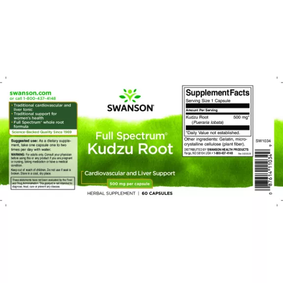Swanson Kudzu Root 500mg kapszula – 60db