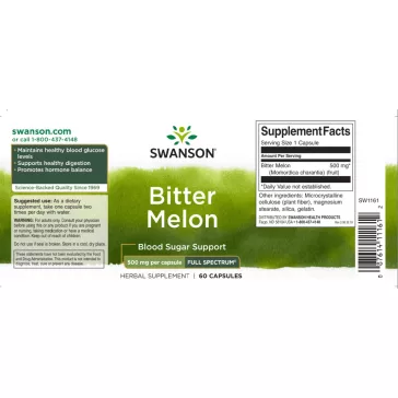 Swanson Keserű dinnye (Bitter melon) 500 mg – 60db
