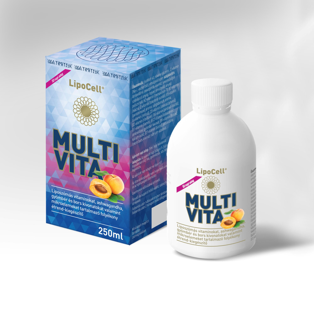 LipoCell Multivita liposzómás multivitamin sárgabarack ízesítéssel - 250 ml