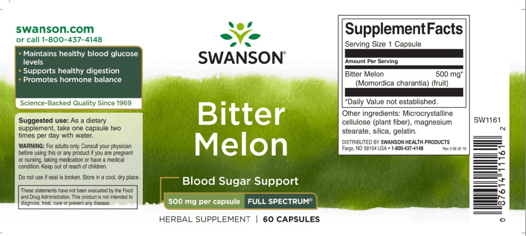 Swanson Keserű dinnye (Bitter melon) 500 mg – 60db