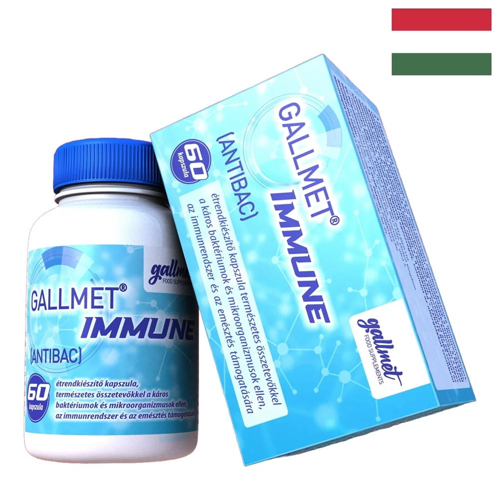 Image of Gallmet Immune (Antibac) – 60 db epesav és gyógynövény kapszula