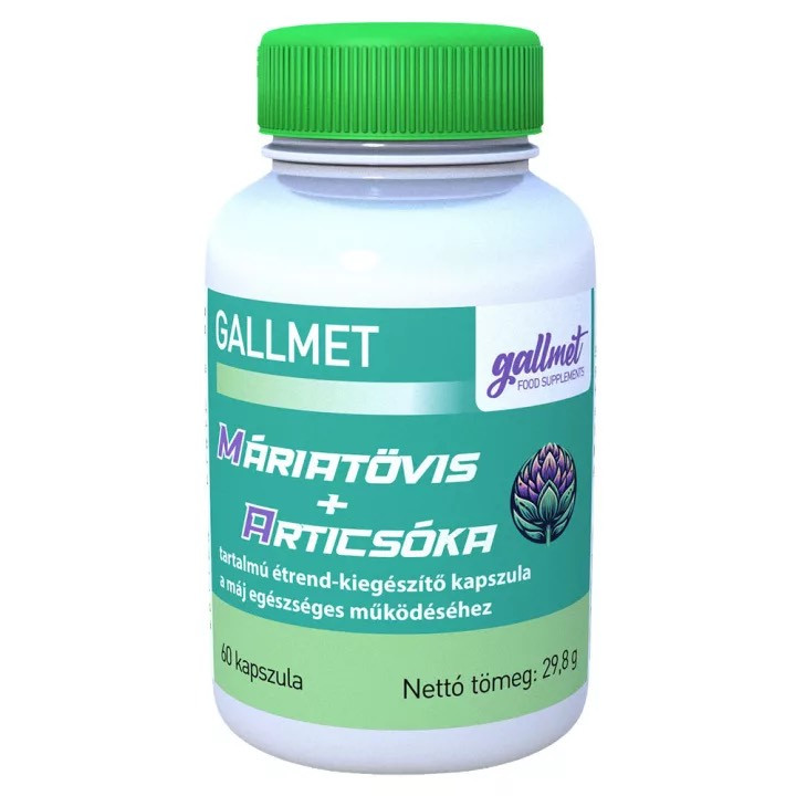 Image of GALLMET Máriatövis + Articsóka a máj egészéges működéséhez- 60 db