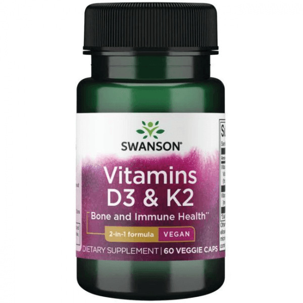 Image of Swanson D3+K2-Vitamin Kapszula – 60db